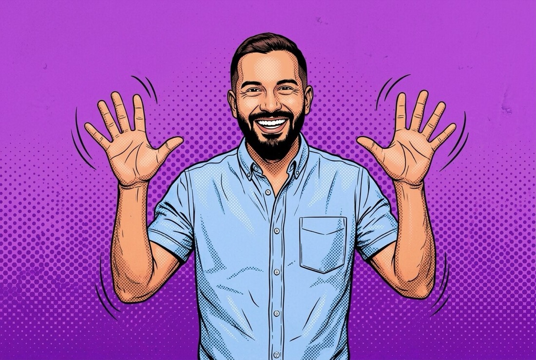 AI-styled version of the same event portrait: Cartoon — Comic Book